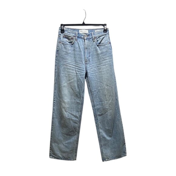 Denim Forum The Farrah High Rise Wide Leg Jeans Blue Size 32L Aritzia Y2K School - Picture 2 of 14